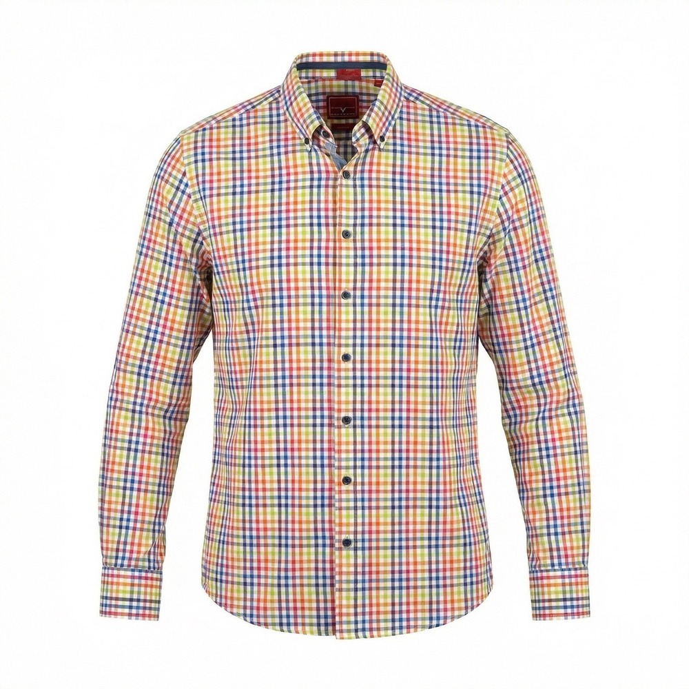 Haupt Multicolor Plaid Cotton Long Sleeve Shirt Large/16.5/41-42 Business Casual
